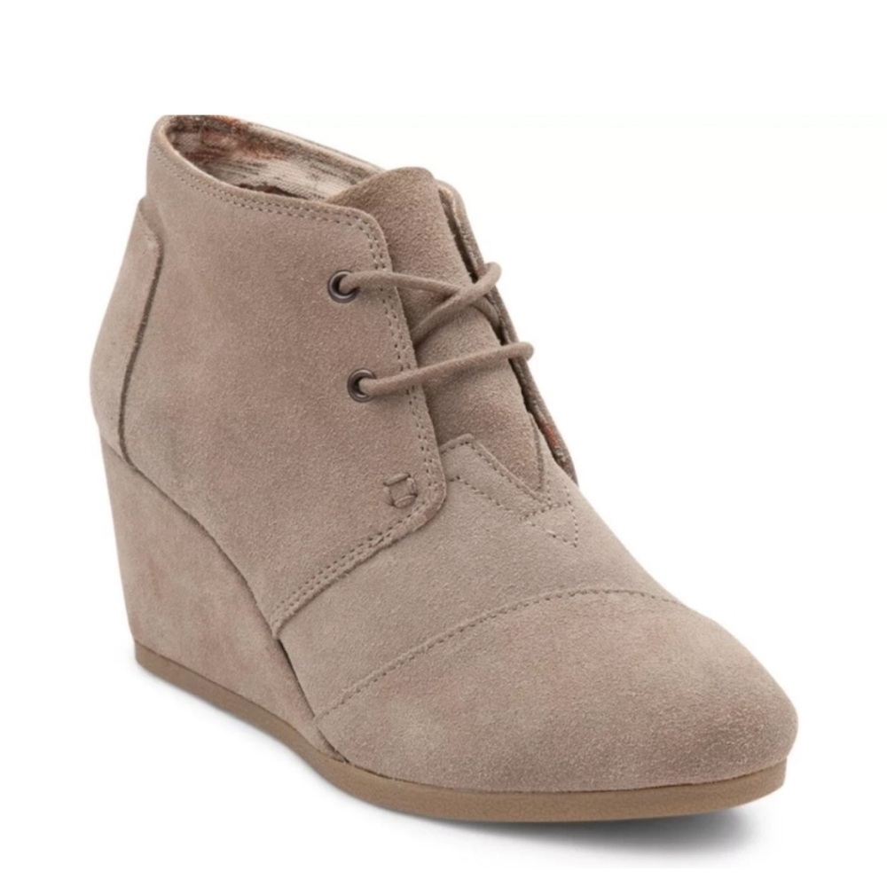 Women's Tan Suede Desset Wedge Ankle Boots
